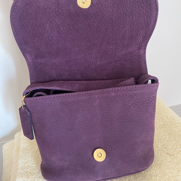 Coach 4946 Sonoma Small Flap Nubuc Grape Purple Vintage Leather - Picture 5 of 16